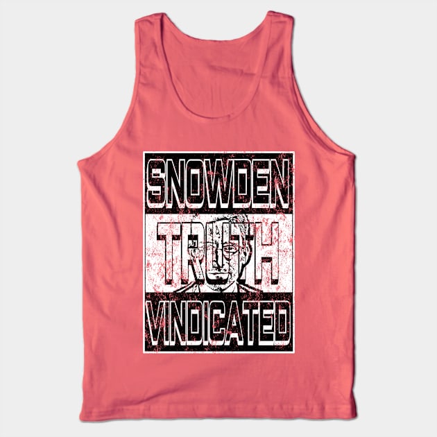 Edward Snowden Truth Vindicated Vintage Distressed Tank Top by CharJens